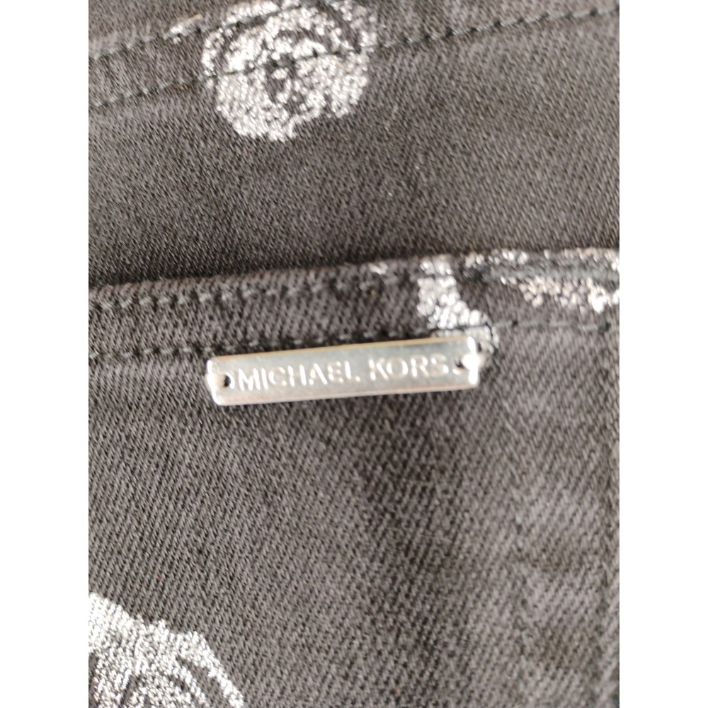 NWT Michael Kors Womens Sz 16 W Black Floral Izzy Cropped Skinny Jeans $125 - Picture 7 of 11